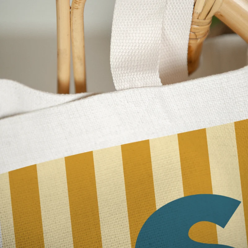 Tote bag Anse en toile Colorful stripes blue