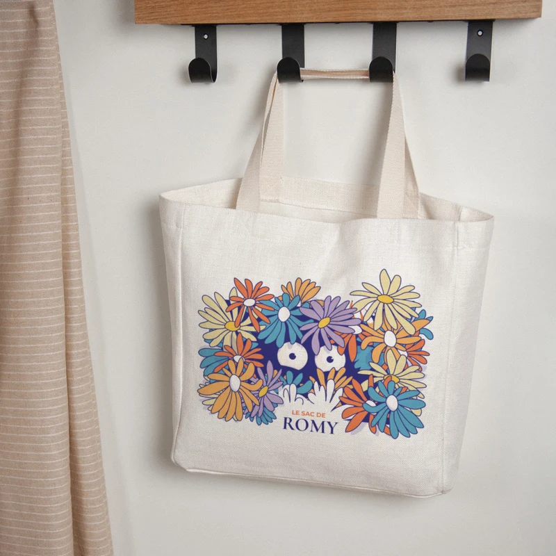 Tote bag Anse en toile Goûter fleuri