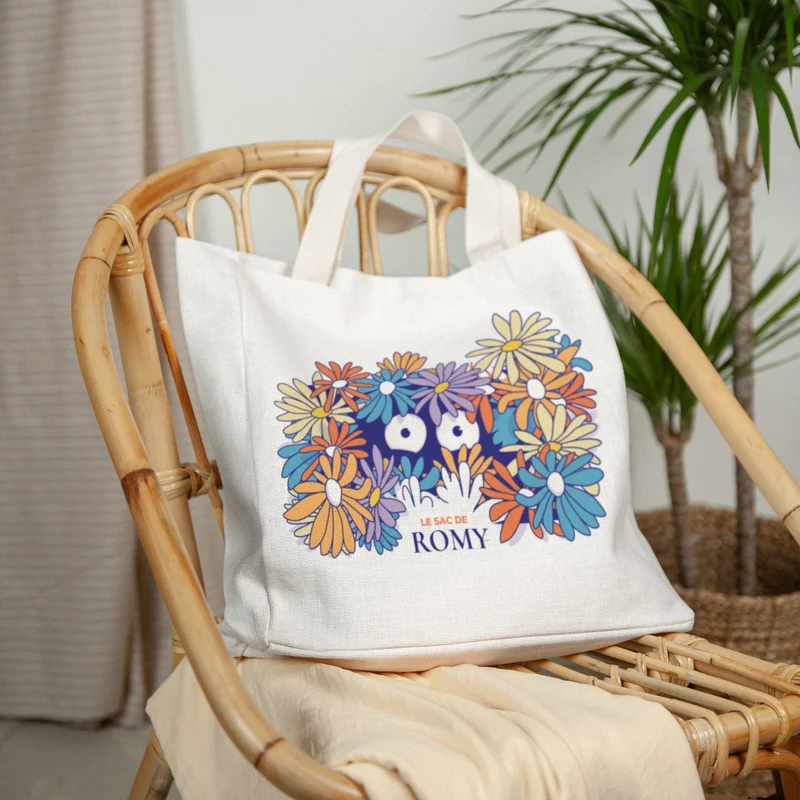 Tote bag Anse en toile Goûter fleuri