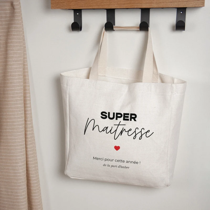 Tote bag Objets Anse en toile Merci Maîtresse III
