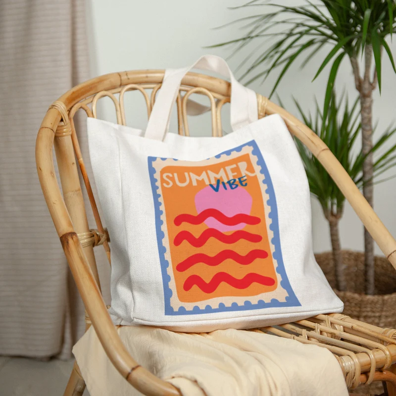 Tote bag Objets Anse en toile Summer vibe