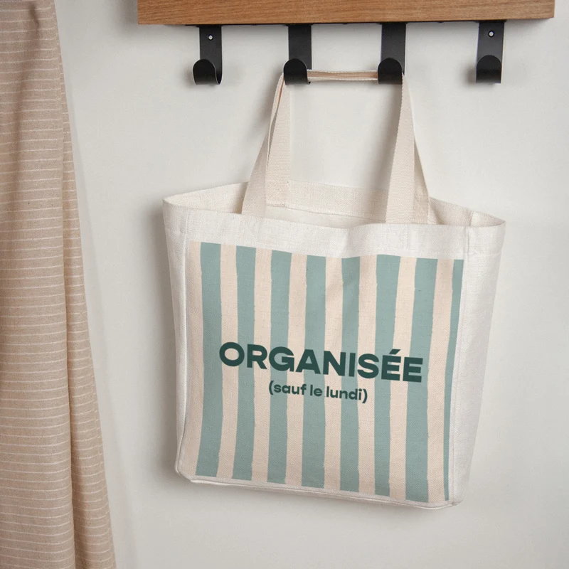 Tote bag Objets Anse en toile Organisée