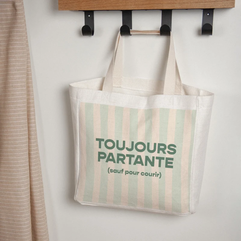 Tote bag Objets Anse en toile Toujours partante