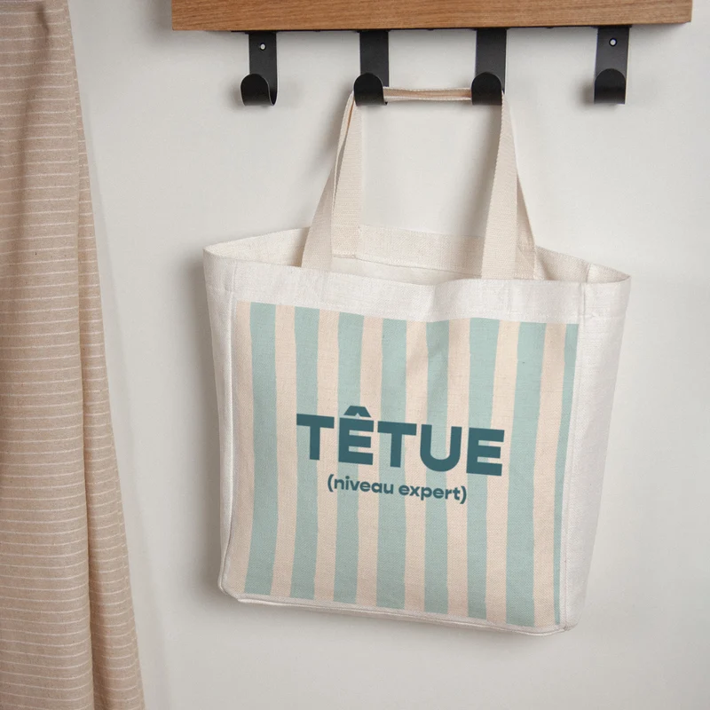 Tote bag Objets Anse en toile Têtue