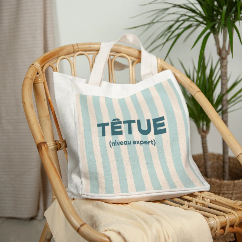 Tote bag Objets Anse en toile Têtue