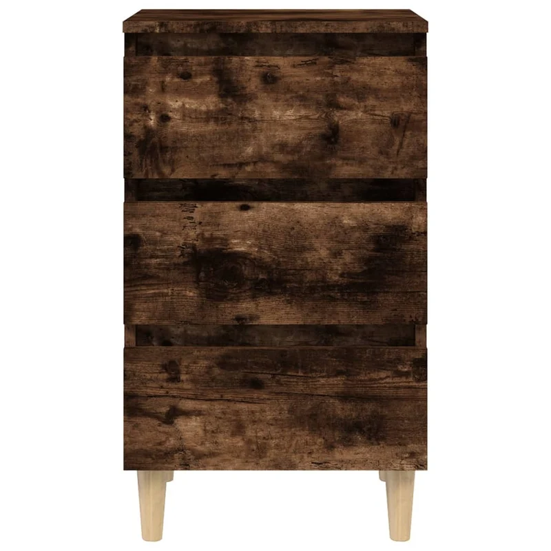 Table de chevet 3 tiroirs 40 x 35 x 69cm bois d'ingénierie marron DEC033220