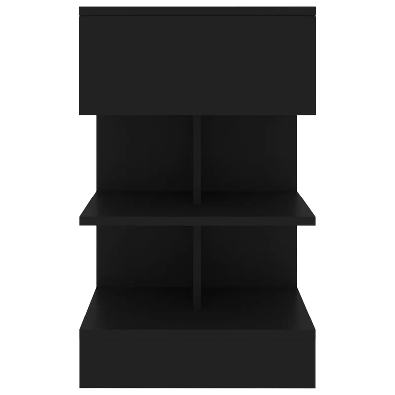 Table de chevet avec étagères 40 x 35 x 65 cm bois d’ingénierie noir DEC034449