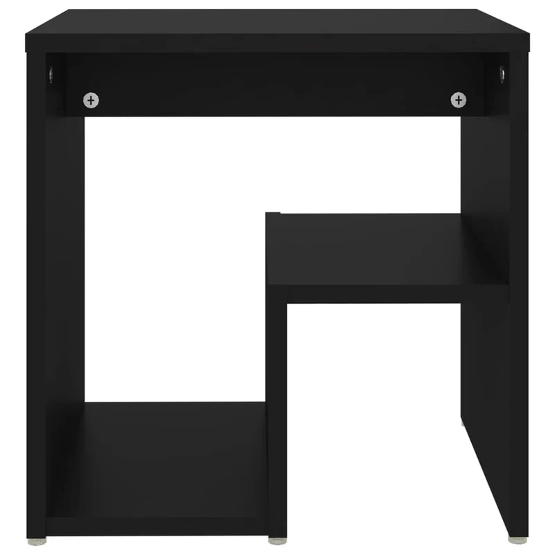 Table de chevet avec étagères 40 x 30 x 40 cm bois d'ingénierie noir DEC034391
