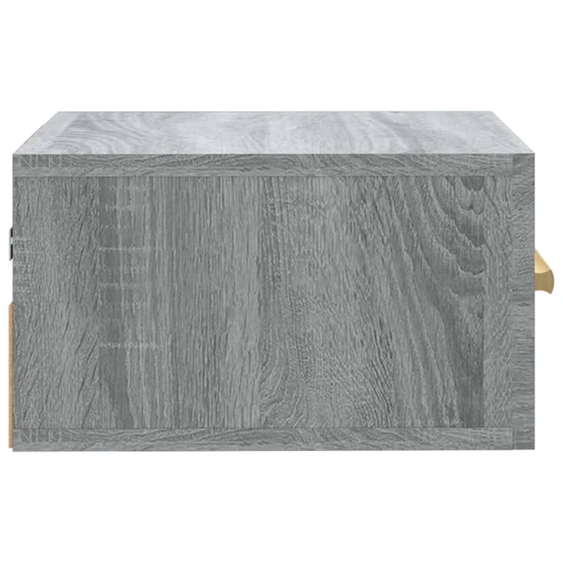 Table de chevet murale avec tiroir 35 x 35 x 20 cm en bois d'ingénierie gris DEC034327