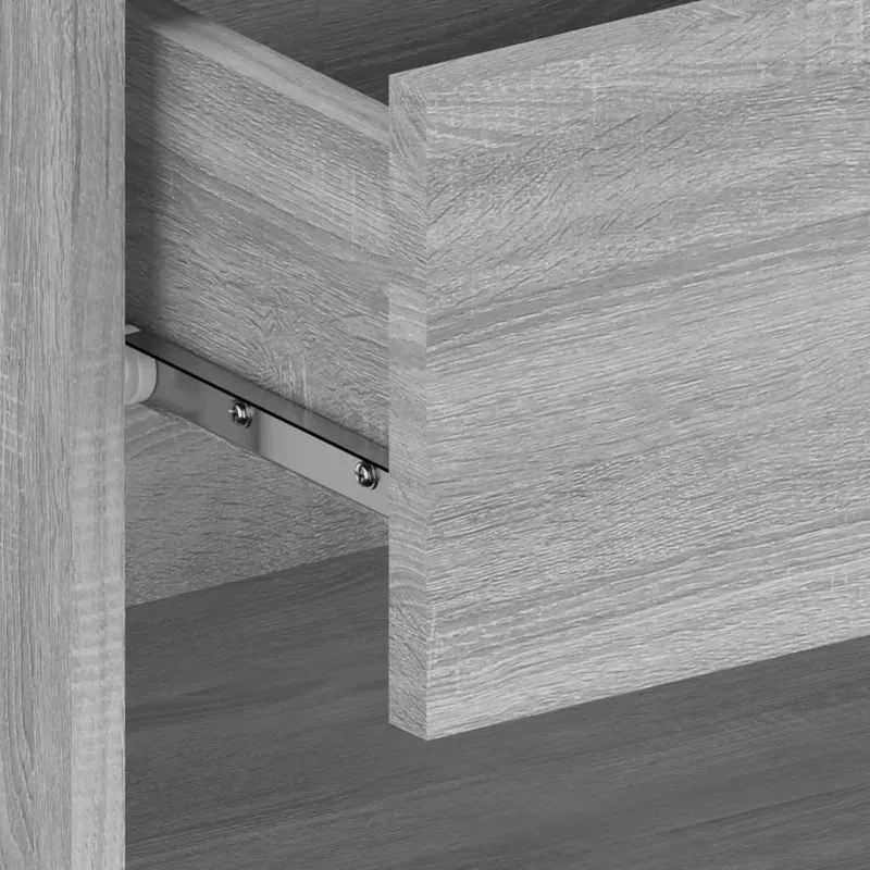 Table de chevet murale 46 x 29,5 x 30 cm bois d'ingénierie gris DEC034324