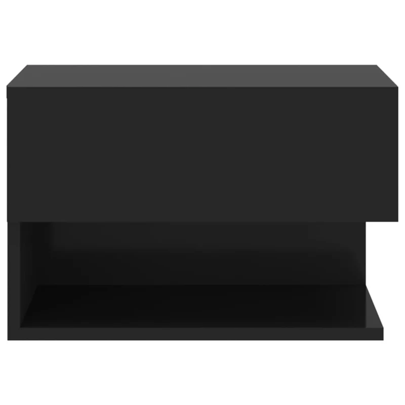 Table de chevet murale 46 x 29,5 x 30 cm en bois d'ingénierie noir DEC034308