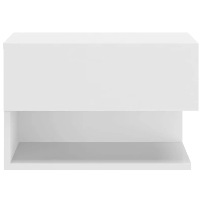 Table de chevet murale 46 x 29,5 x 30 cm en bois d'ingénierie blanc DEC034219