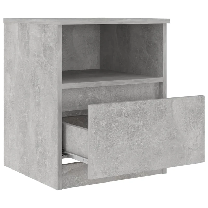 Table de chevet avec tiroir et compartiment de rangement 40 x 40 x 50 cm aggloméré gris DEC034018