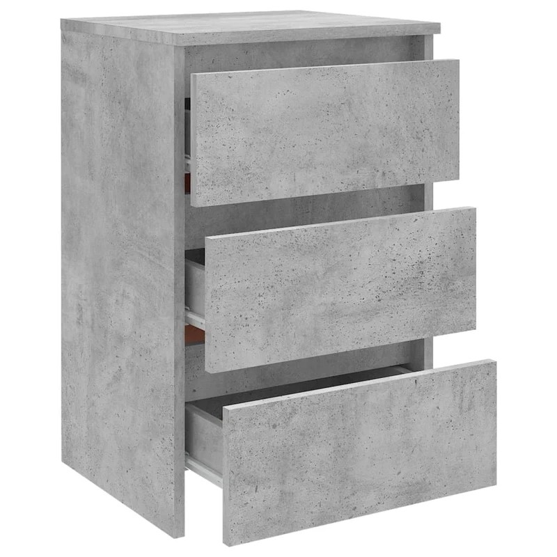 Table de chevet avec 3 tiroirs 40 x 35 x 62,5 cm aggloméré gris DEC034008