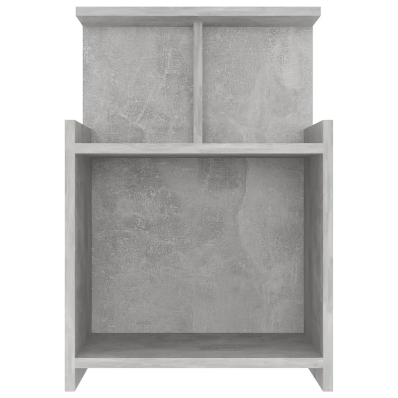Table de chevet petit meuble d'appoint avec étagères ouvertes 40 x 35 x 60 cm aggloméré gris DEC034007