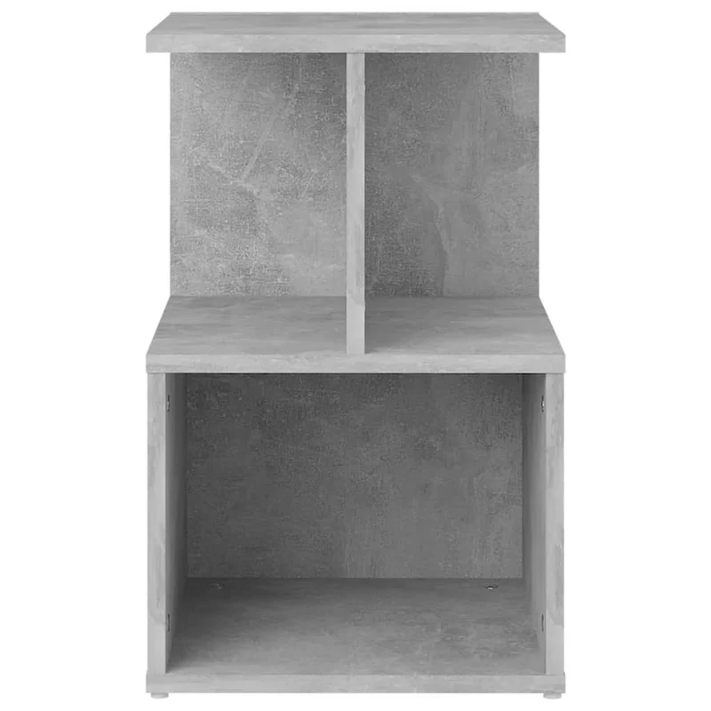 Table de chevet avec compartiment de rangement et étagère 35 x 35 x 55 cm bois d'ingénierie gris DEC033968