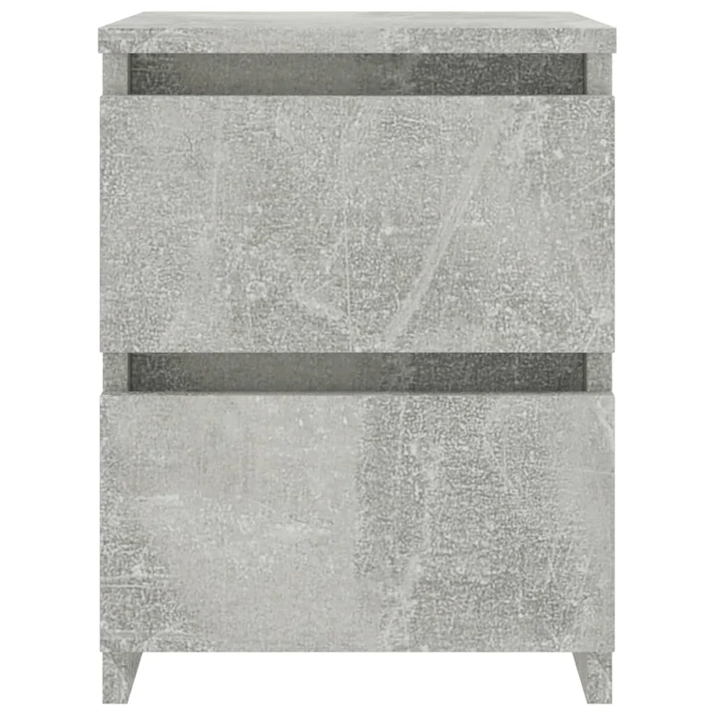 Table de chevet avec deux tiroirs 30 x 30 x 40 cm bois d’ingénierie gris DEC033966