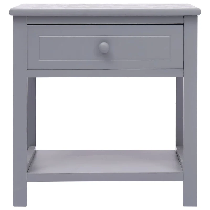 Table de chevet avec tiroir et étagère 40 x 29 x 42 cm bois de paulownia gris DEC033939