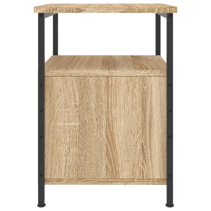 Table de chevet avec tiroirs et étagère 34 x 35,5 x 50 cm bois d'ingénierie couleur chêne DEC033804