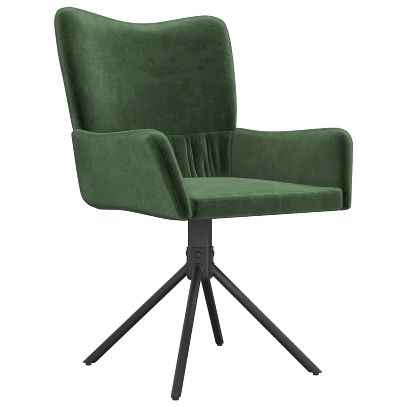 Lot de 2 chaises de salle à manger siège pivotant hauteur réglable vert foncé velours vert DEC025320