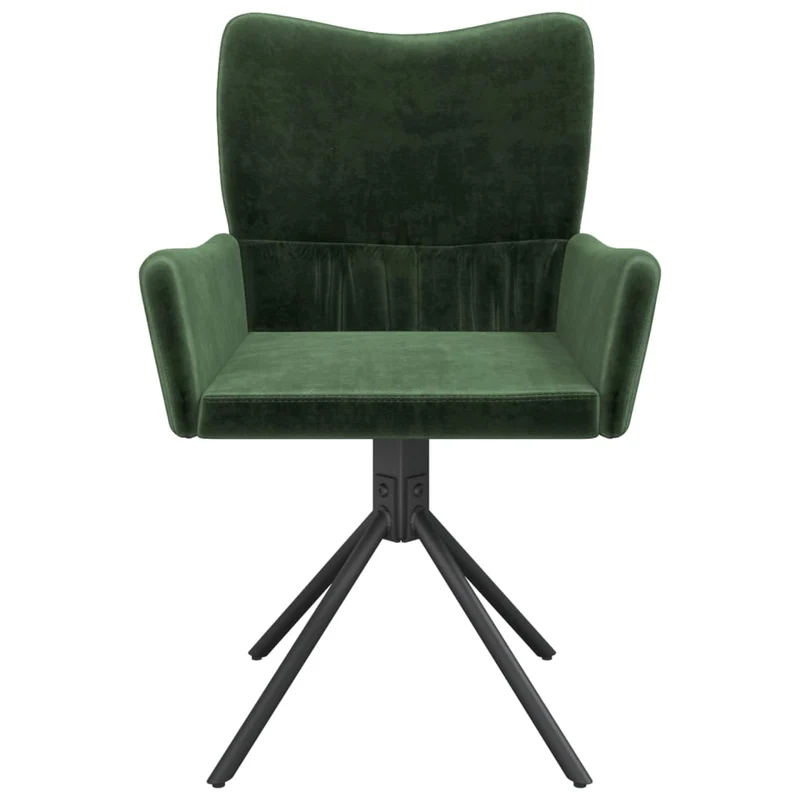Lot de 2 chaises de salle à manger siège pivotant hauteur réglable vert foncé velours vert DEC025320