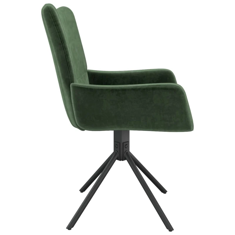 Lot de 2 chaises de salle à manger siège pivotant hauteur réglable vert foncé velours vert DEC025320