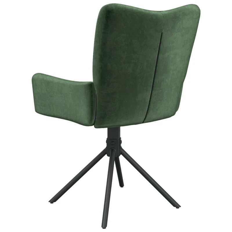 Lot de 2 chaises de salle à manger siège pivotant hauteur réglable vert foncé velours vert DEC025320