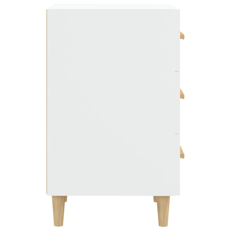 Table de chevet avec 3 tiroirs 40 x 40 x 66 cm bois d'ingénierie blanc DEC033396