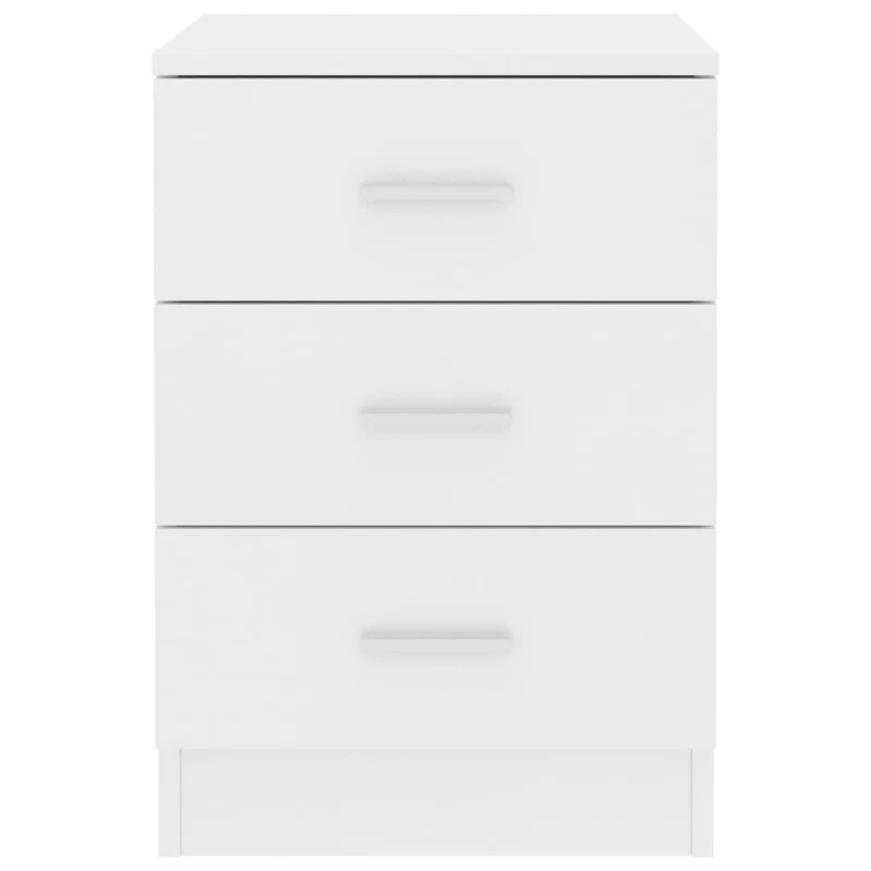 Table de chevet avec 3 tiroirs 38 x 35 x 56 cm bois d'ingénierie blanc DEC033319