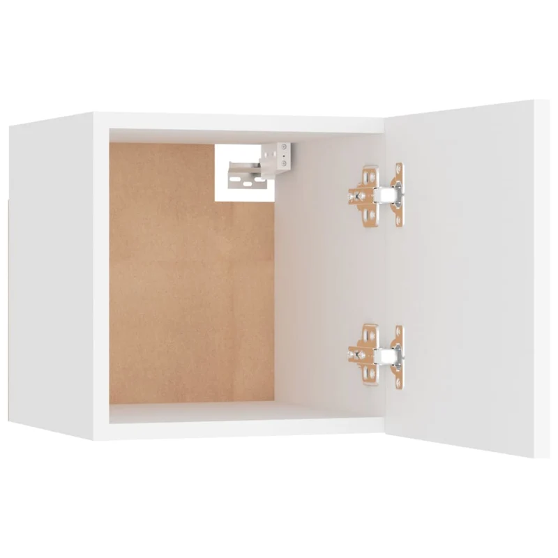 Table de chevet murale avec grand compartiment 30,5 x 30 x 30 cm bois d'ingénierie blanc DEC033289