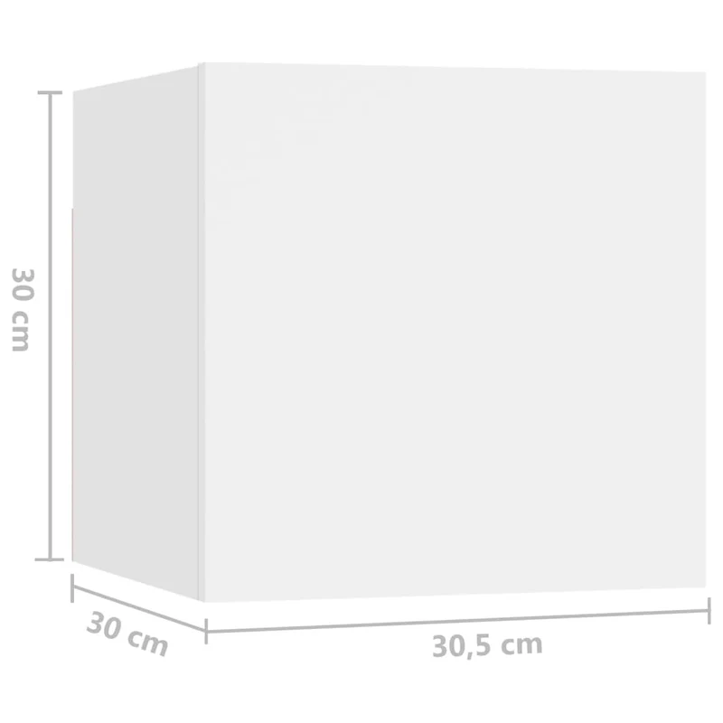 Table de chevet murale avec grand compartiment 30,5 x 30 x 30 cm bois d'ingénierie blanc DEC033289
