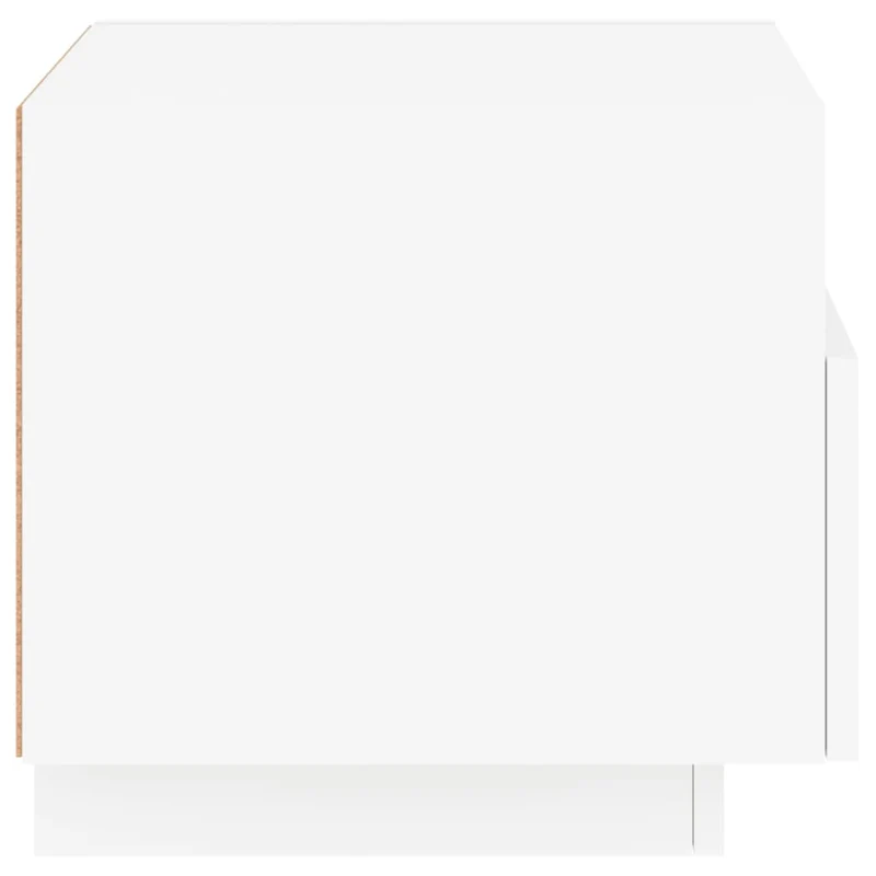 Table de chevet avec lumières LED avec tiroir 40 x 39 x 37 cm bois d'ingénierie blanc DEC033169