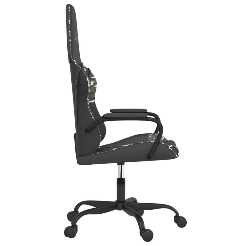 Fauteuil de bureau chaise gaming en PVC noir et camouflage DEC025967
