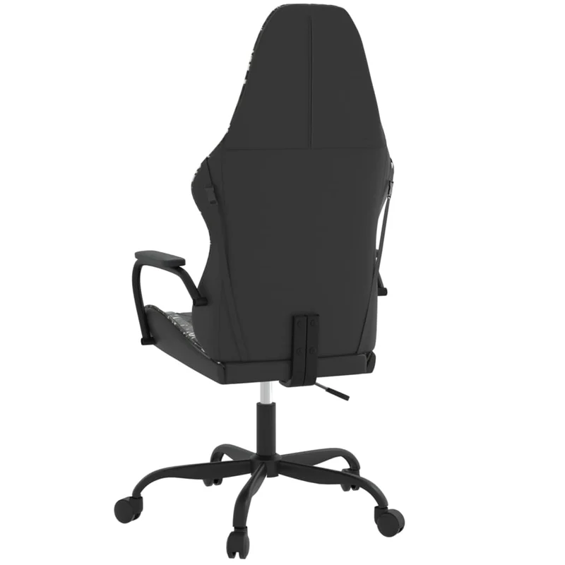 Fauteuil de bureau chaise gaming en PVC noir et camouflage DEC025967