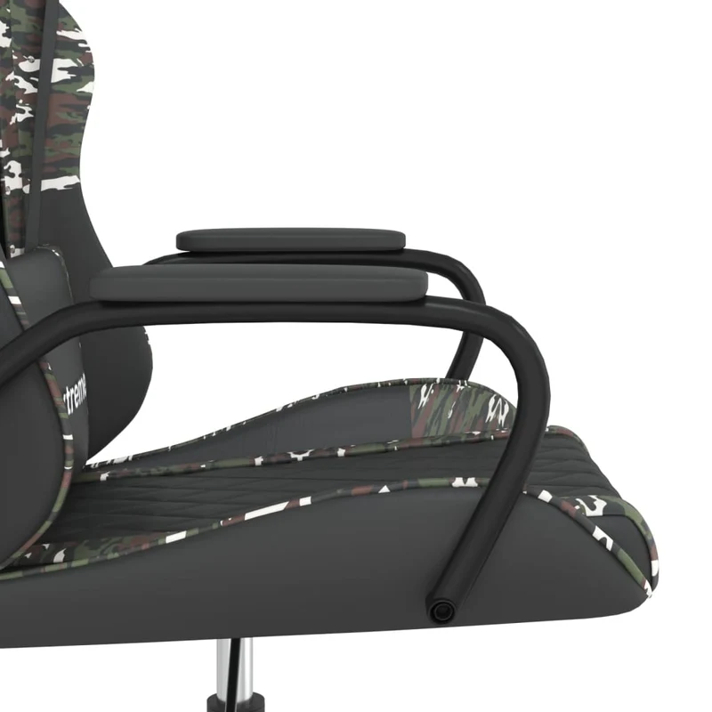 Fauteuil de bureau chaise gaming en PVC noir et camouflage DEC025967