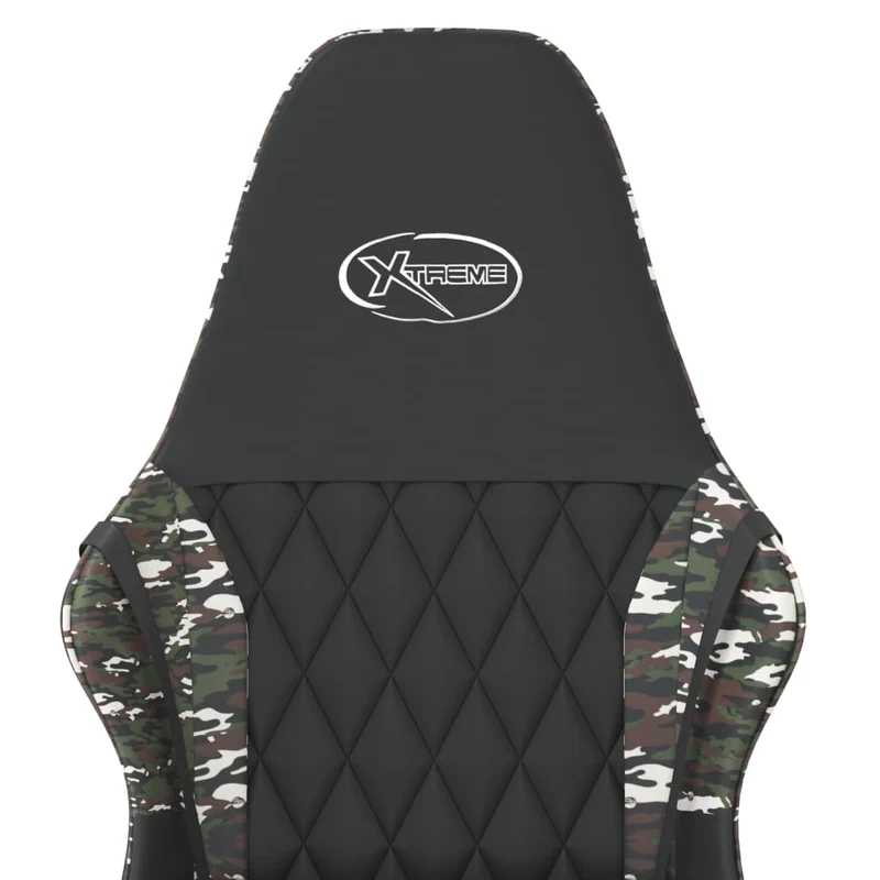 Fauteuil de bureau chaise gaming en PVC noir et camouflage DEC025967