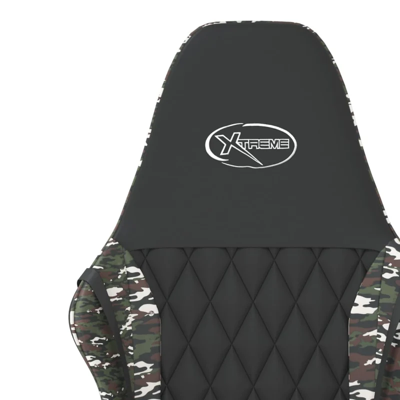 Fauteuil de bureau chaise gaming en PVC noir et camouflage DEC025967