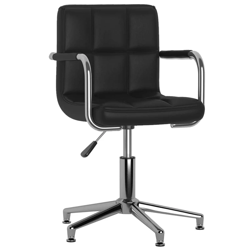 Set de 2 tabourts de bar chaise de comptoir siège pivotant hauteur réglable noir PVC noir DEC025719