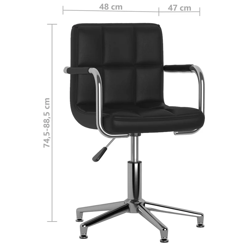 Set de 2 tabourts de bar chaise de comptoir siège pivotant hauteur réglable noir PVC noir DEC025719