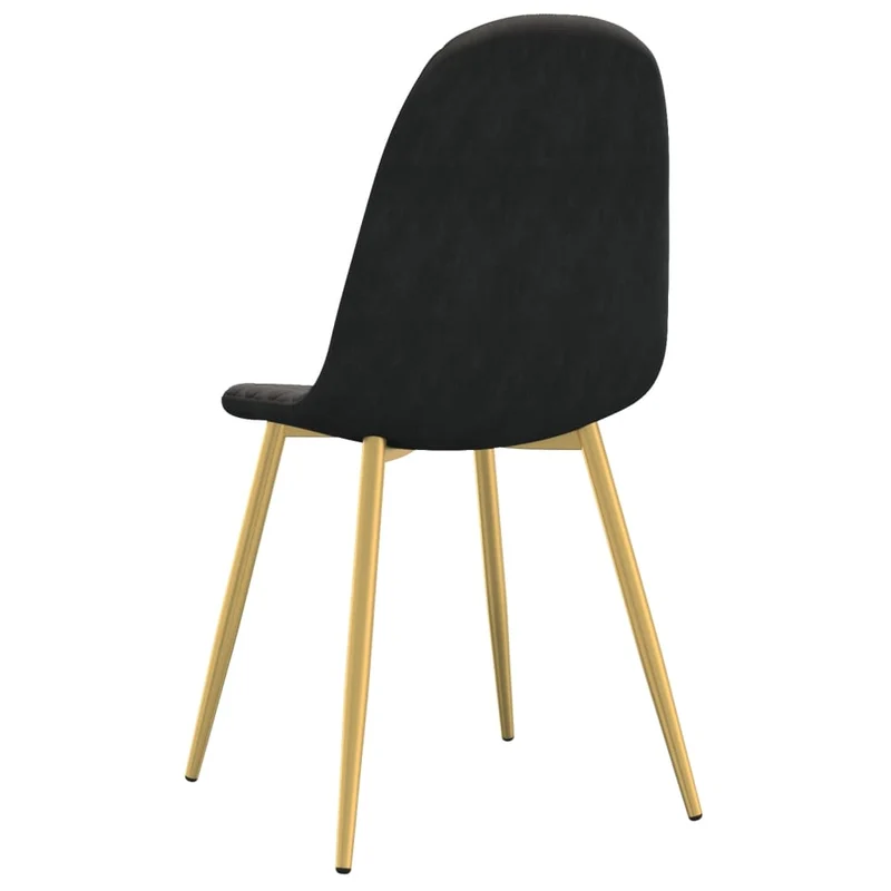 Set de 6 chaises de salle à manger design moderne coutures en losange en velours noir DEC025709