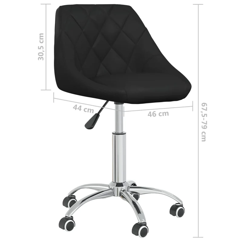 Lot de 4 tabourets de travail siège pivotant hauteur réglable en PVC noir DEC025375