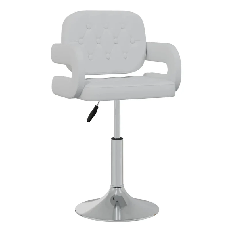 Lot de 2 tabourets de bar chaises de comptoir siège pivotant hauteur réglable en PVC blanc DEC025196
