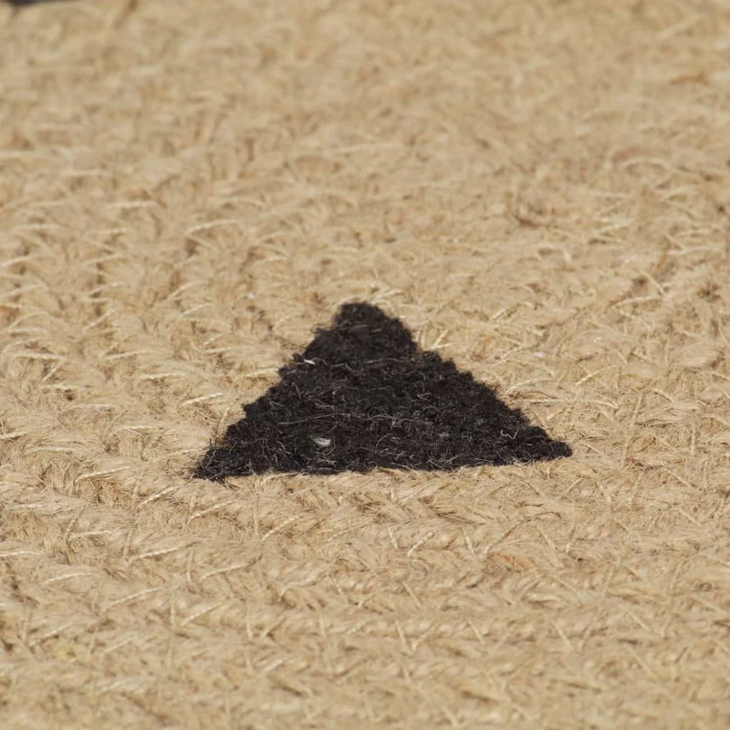 Tapis fait à la main Jute avec imprimé à triangles 120 cm DEC023485