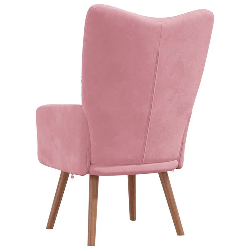 Fauteuil lounge chaise de canapé design moderne en velours rose DEC026753