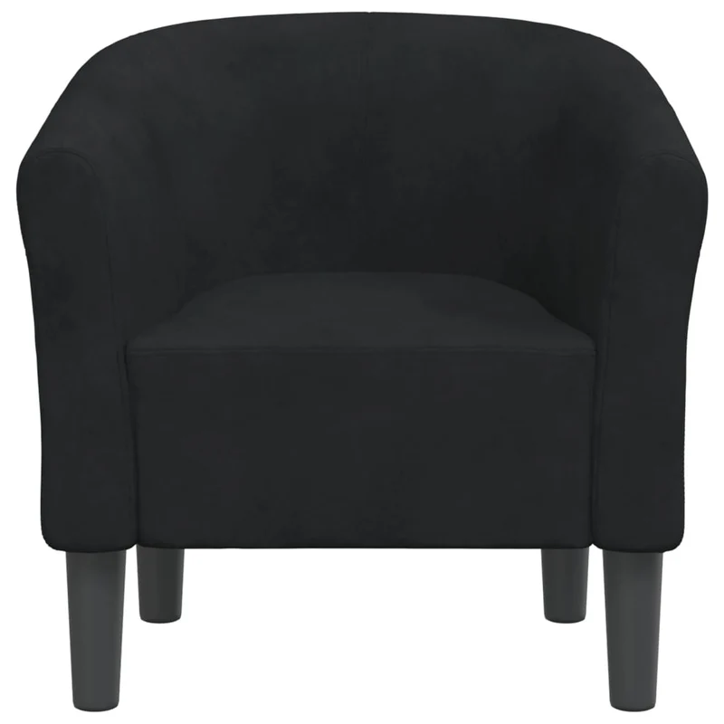 Fauteuil lounge assise confortable design moderne en velours noir DEC026473