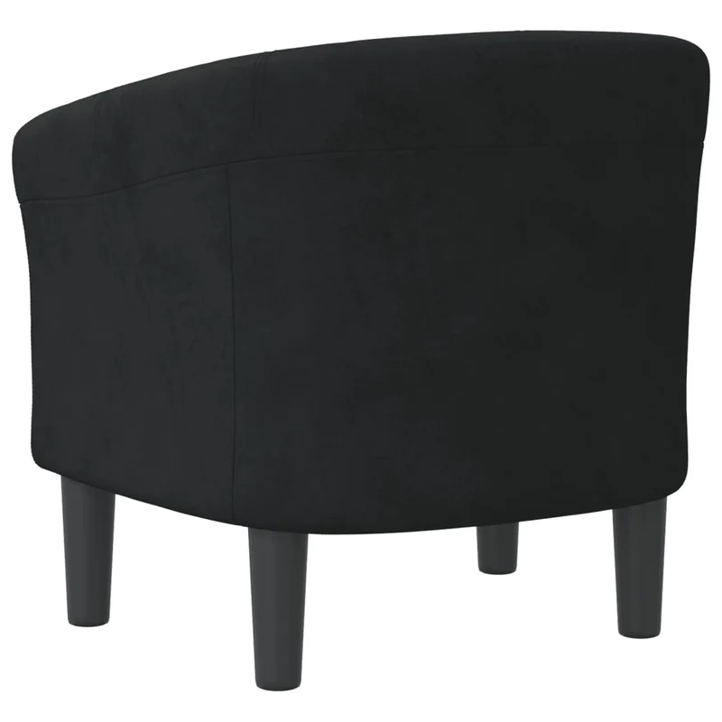 Fauteuil lounge assise confortable design moderne en velours noir DEC026473