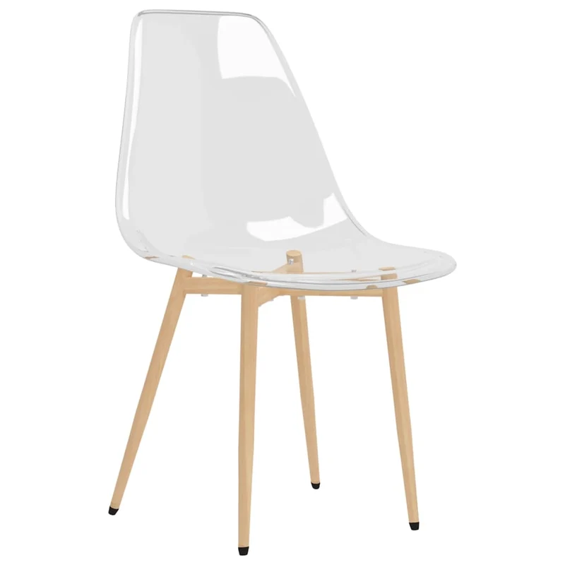 Set de 2 chaises de salle à manger design moderne en PET transparent et métal DEC025587