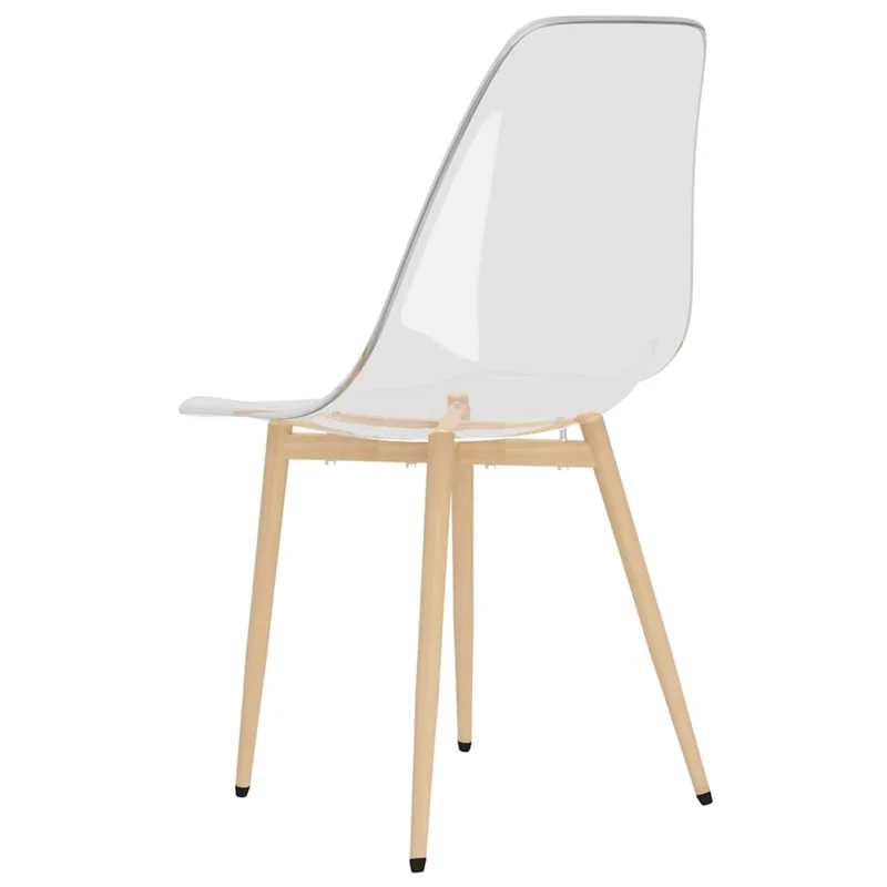 Set de 2 chaises de salle à manger design moderne en PET transparent et métal DEC025587