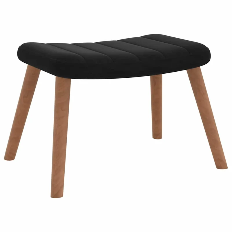 Fauteuil lounge chaise de canapé design moderne avec repose-pied en velours noir DEC026542