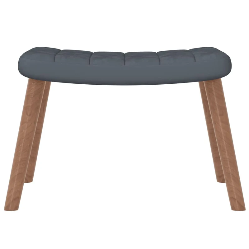 Fauteuil lounge chaise de canapé design moderne avec repose-pied en velours gris foncé DEC026526